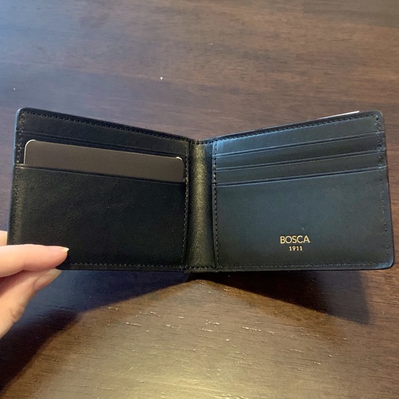 Bosca Other - Bosca Black Bifold Italian Leather Wallet